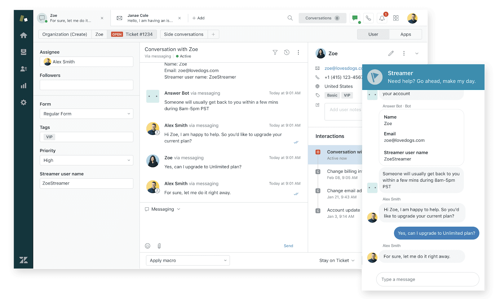 messaging workspace example