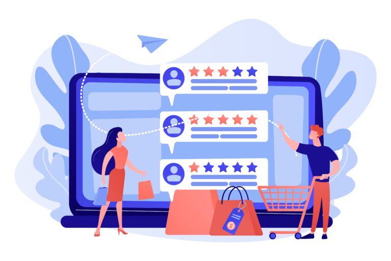seller reputation system concept vector illustration.