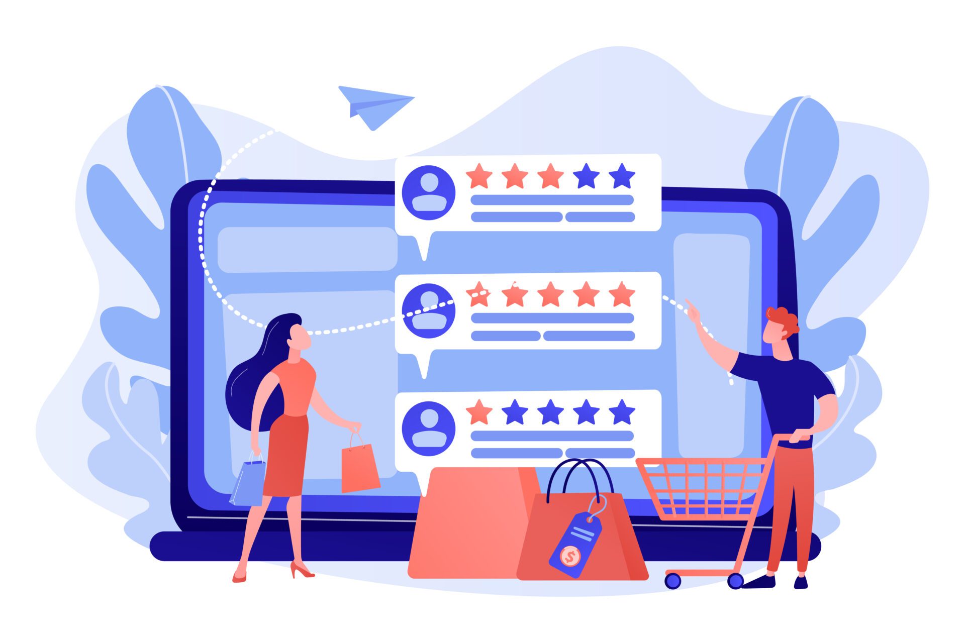 seller reputation system concept vector illustration.