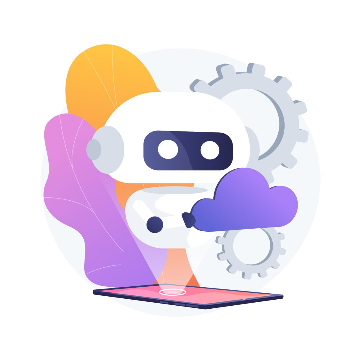 cloud robotics abstract concept vector illustration.