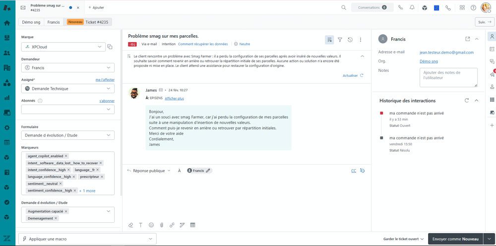 zendesk interface agent