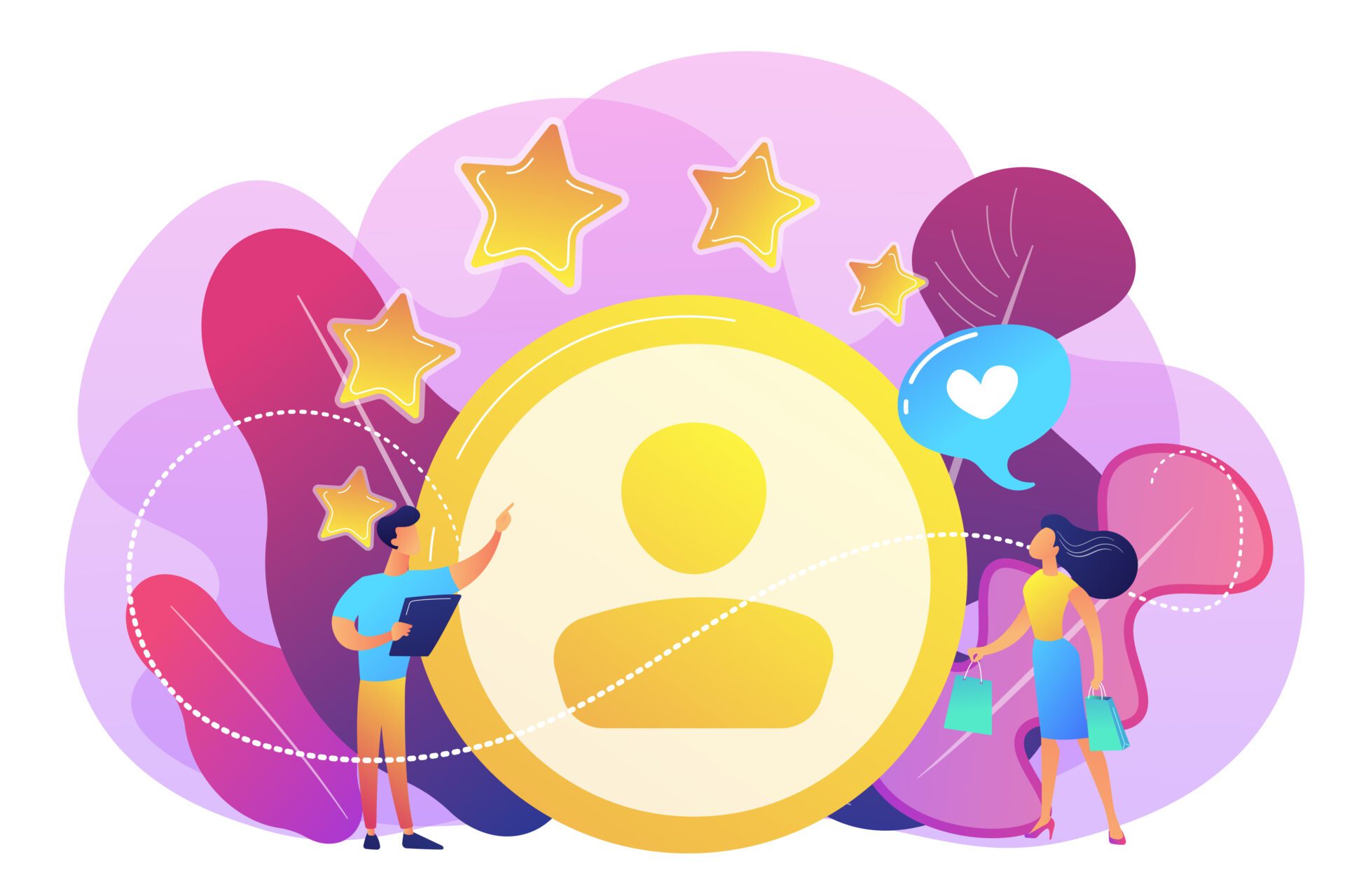 satisfaction and loyalty analysis concept vector illustration.