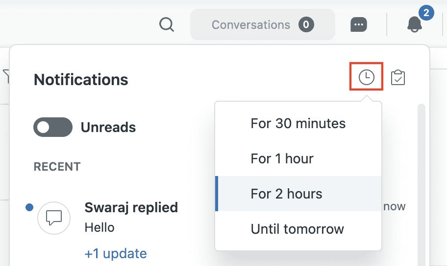 pause notifs zendesk