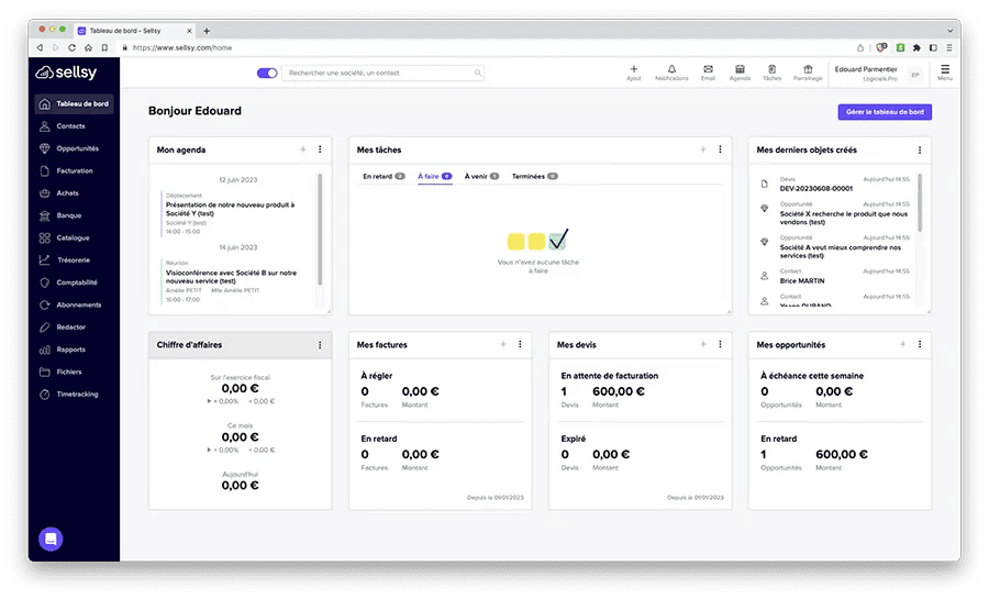 sellsy interface
